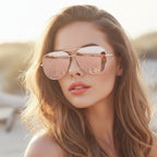 Women's Designer Aviator Sunglasses UV400 Photochromic Gradient Lens Anti-Reflective Alloy Frame Casual Summer Eyewear - Lolly 