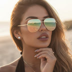 Women's Designer Aviator Sunglasses UV400 Photochromic Gradient Lens Anti-Reflective Alloy Frame Casual Summer Eyewear - Lolly 
