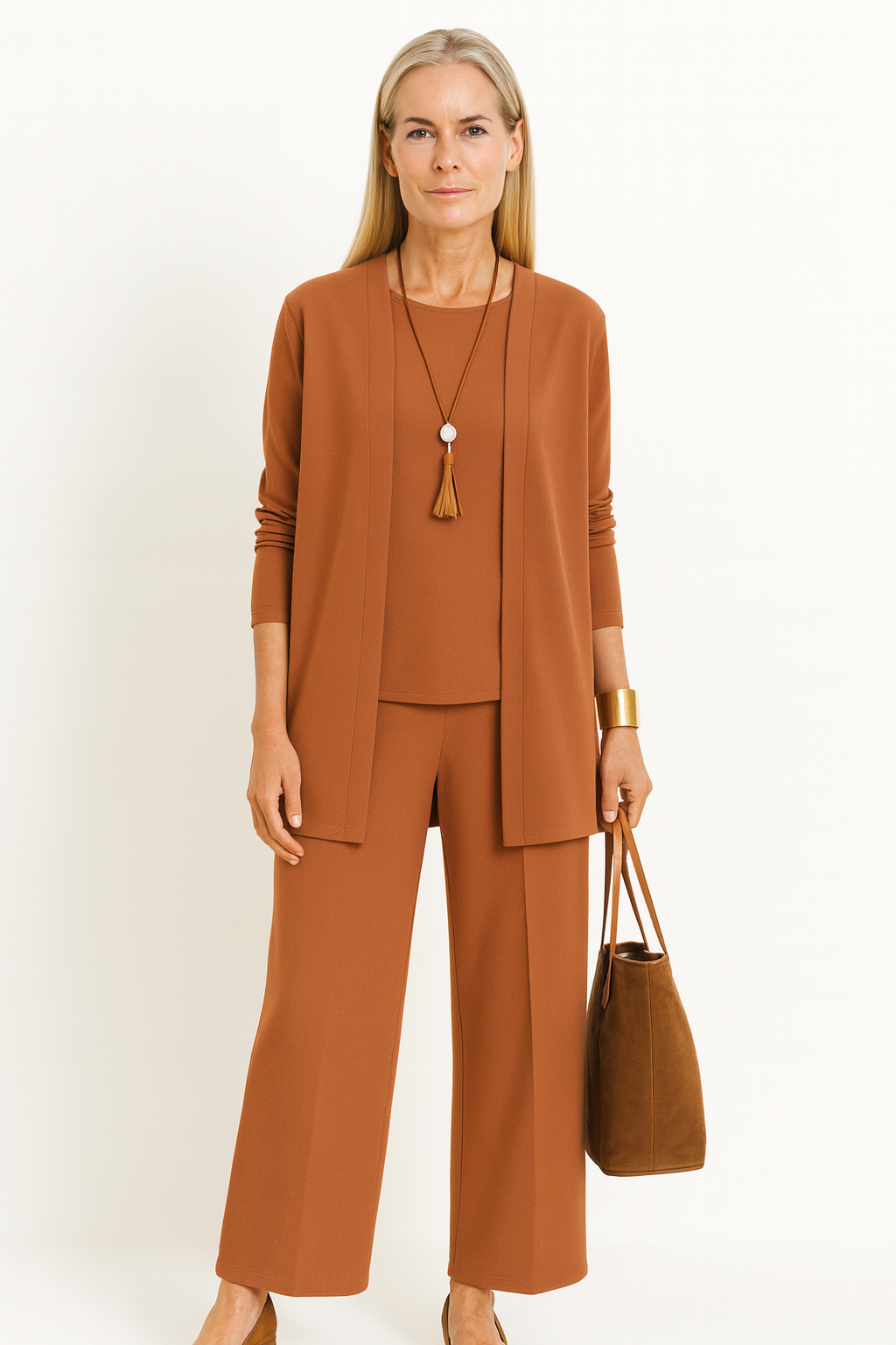 Women's Elegant 3-Piece Set Blazer Vest Wide-Leg Pants Lightweight Flattering Casual Chic – Pin - Lolly 