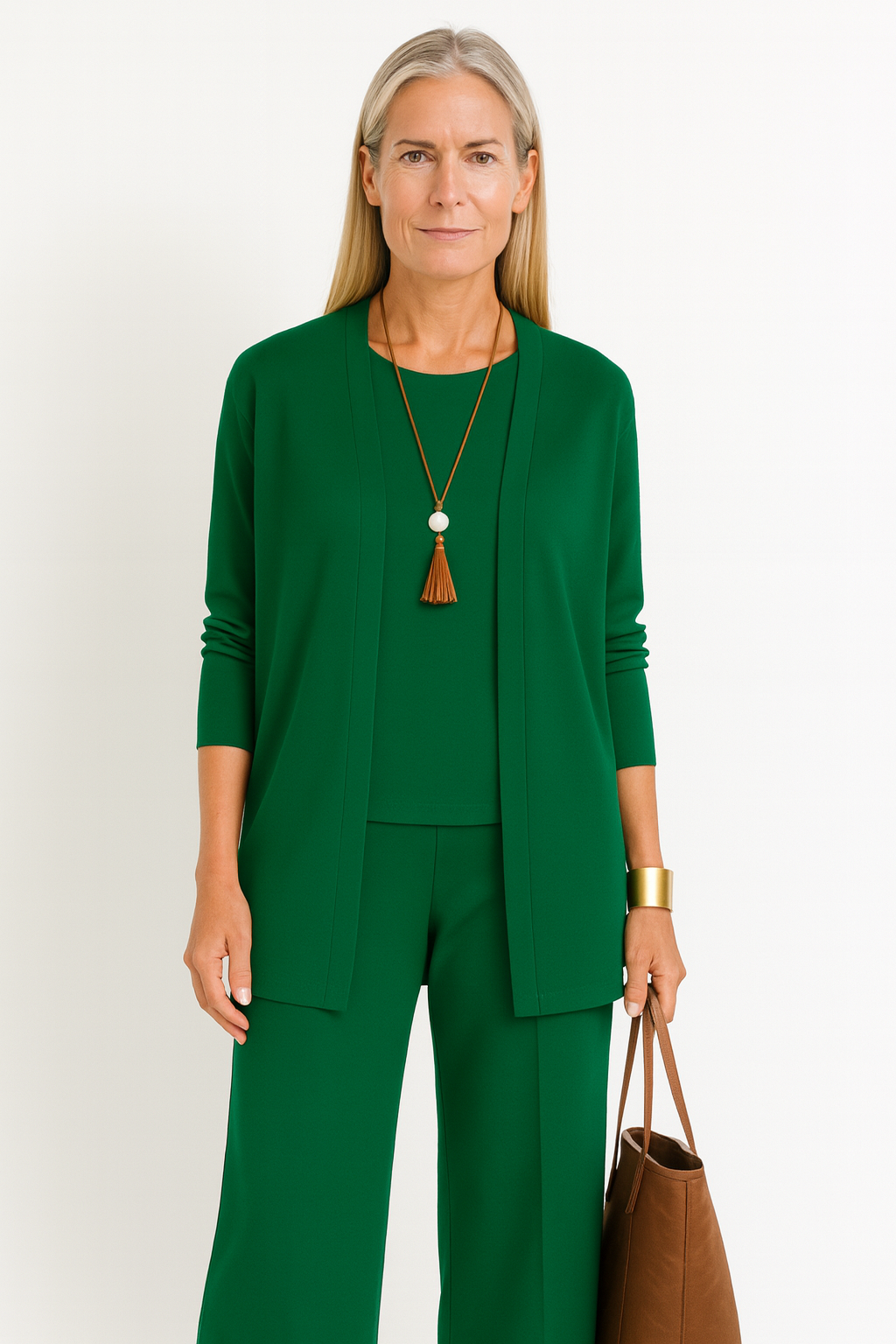 Women's Elegant 3-Piece Set Blazer Vest Wide-Leg Pants Lightweight Flattering Casual Chic – Pin - Lolly 
