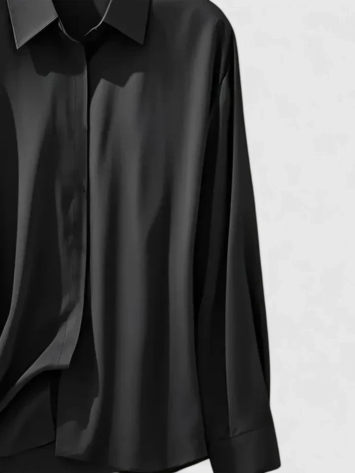 Women's Elegant Button-Down Collar Top Long Sleeve Relaxed Fit Versatile Casual Chic – Melvaya - Lolly 