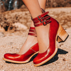 Women's Elegant Comfortable Sandals Ankle Strap Block Heel Casual to Night Out – Naturéva - Lolly 
