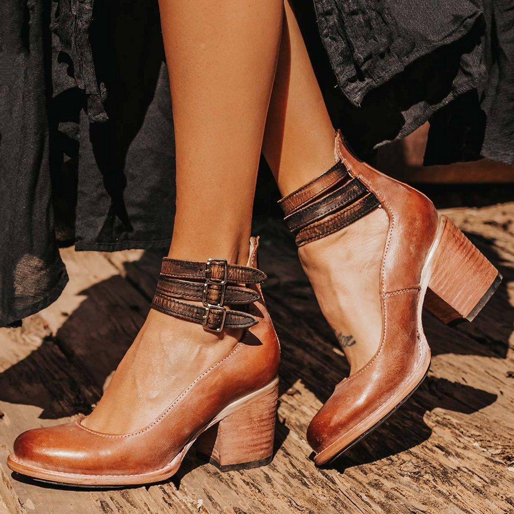 Women's Elegant Comfortable Sandals Ankle Strap Block Heel Casual to Night Out – Naturéva - Lolly 