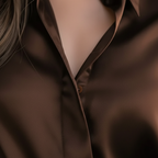 Women's Elegant Long Sleeve Satin Shirt Silky Button Down Formal Casual Work Office Blouse – Chocolate Brown - Lolly 