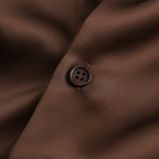 Women's Elegant Long Sleeve Satin Shirt Silky Button Down Formal Casual Work Office Blouse – Chocolate Brown - Lolly 