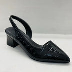 Women's Elegant Pointed Toe Slingback Pumps Low Heel Work Office Formal Wedding Party Everyday – Pernille Black Brown - Lolly 