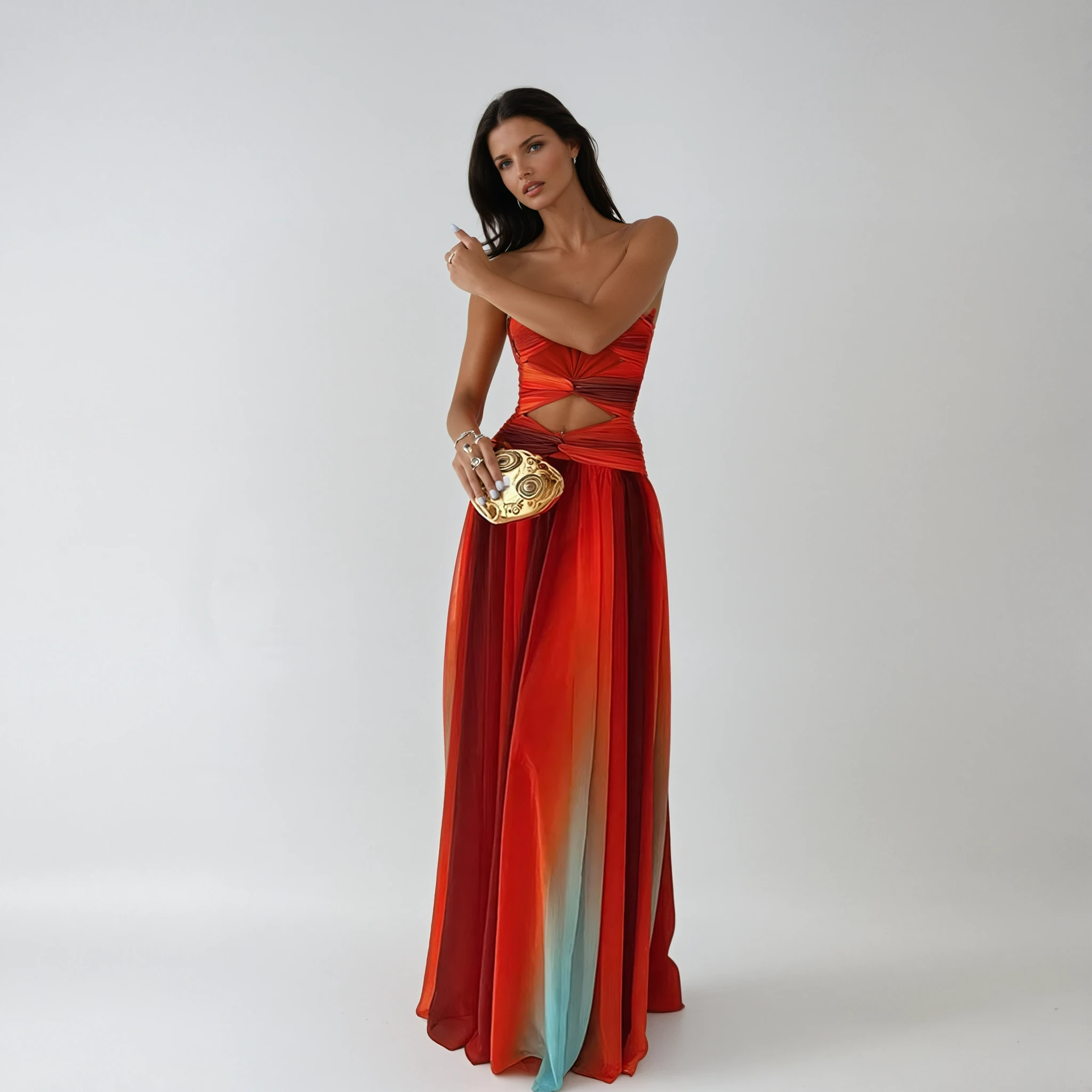 Women's Elegant Strapless Front Knot Long Dress Formal Prom Wedding Guest Gala Evening Sunset Dinner – Lucy - Lolly 