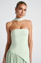 Women's Elegant Strapless Maxi Dress Fitted Slit Formal Party Wedding Guest Sophisticated – Mya - Lolly 