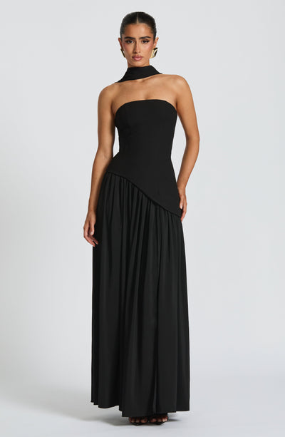 Women's Elegant Strapless Maxi Dress Fitted Slit Formal Party Wedding Guest Sophisticated – Mya - Lolly 