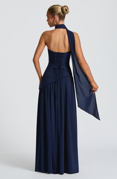 Women's Elegant Strapless Maxi Dress Fitted Slit Formal Party Wedding Guest Sophisticated – Mya - Lolly 