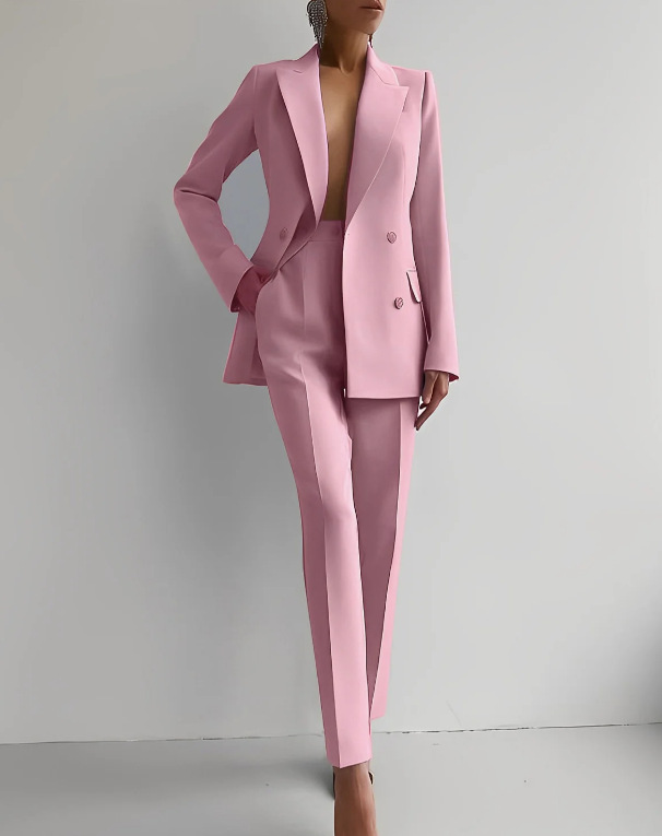 Women's Elegant Tailored Suit Blazer & Pants Set Formal Business Meeting Wedding Guest Ceremony Evening Party – Eleonor - Lolly 