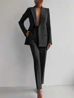 Women's Elegant Tailored Suit Blazer & Pants Set Formal Business Meeting Wedding Guest Ceremony Evening Party – Eleonor - Lolly 