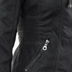 Women's Faux Leather Hooded Moto Jacket Zip-Up Biker Fall Winter Casual - Lolly 
