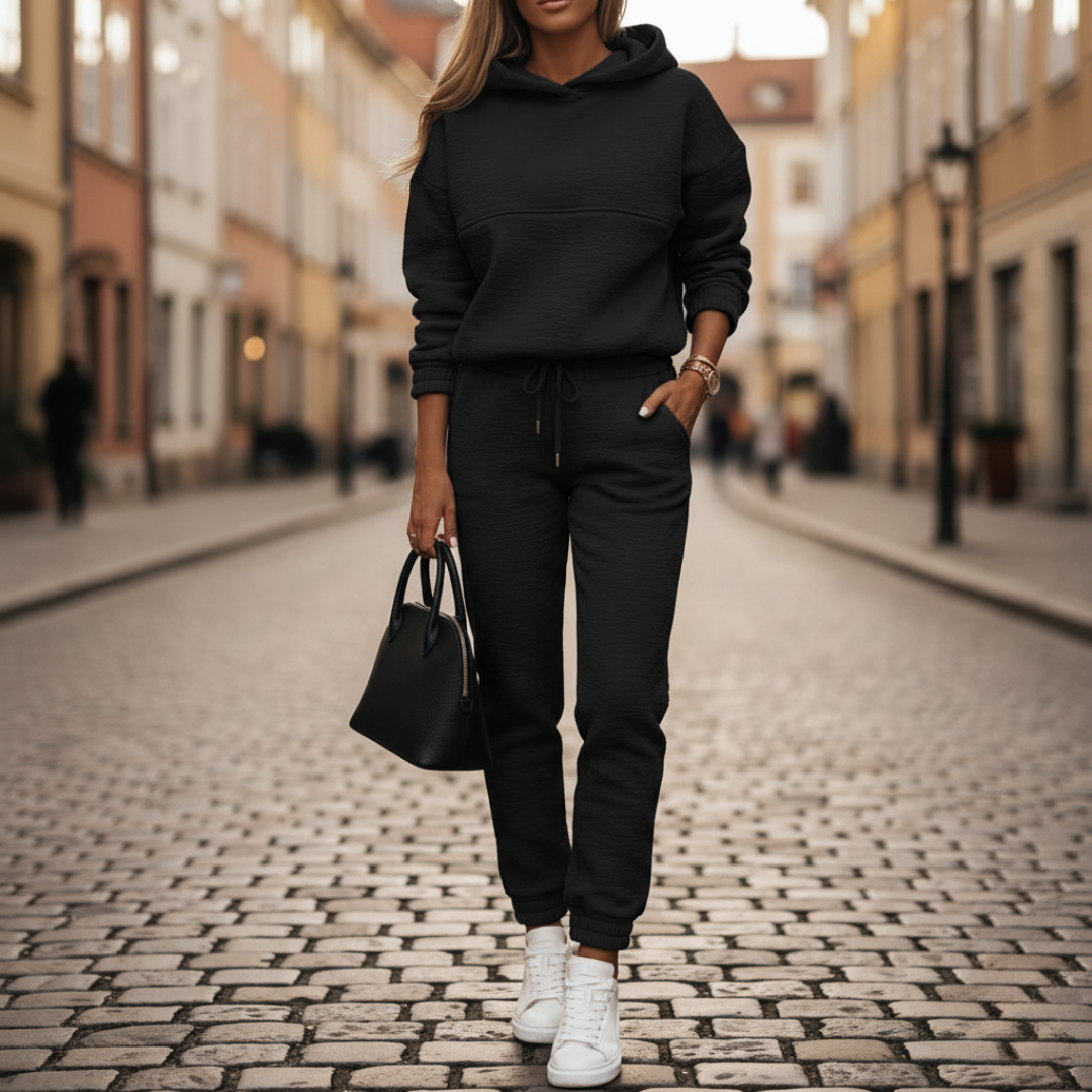 Women's Fleece Two-Piece Tracksuit Set Casual Everyday Loungewear Streetwear Jogger Sweatshirt Pants Cozy Outfit – - Lolly 