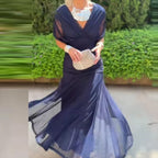 Women's Flowing Floral Long Dress Off-Shoulder V-Neck Formal Elegant Wedding Guest Casual – Lilly - Lolly 