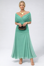 Women's Flowing Floral Long Dress Off-Shoulder V-Neck Formal Elegant Wedding Guest Casual – Lilly - Lolly 