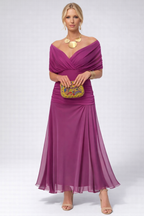 Women's Flowing Floral Long Dress Off-Shoulder V-Neck Formal Elegant Wedding Guest Casual – Lilly - Lolly 