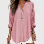 Women's Flowy Elegant Beach Shirt V-Neck Long Sleeve Relaxed Fit Casual Summer – Lenara - Lolly 
