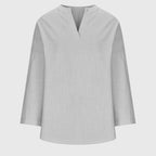 Women's Flowy Elegant Beach Shirt V-Neck Long Sleeve Relaxed Fit Casual Summer – Lenara - Lolly 