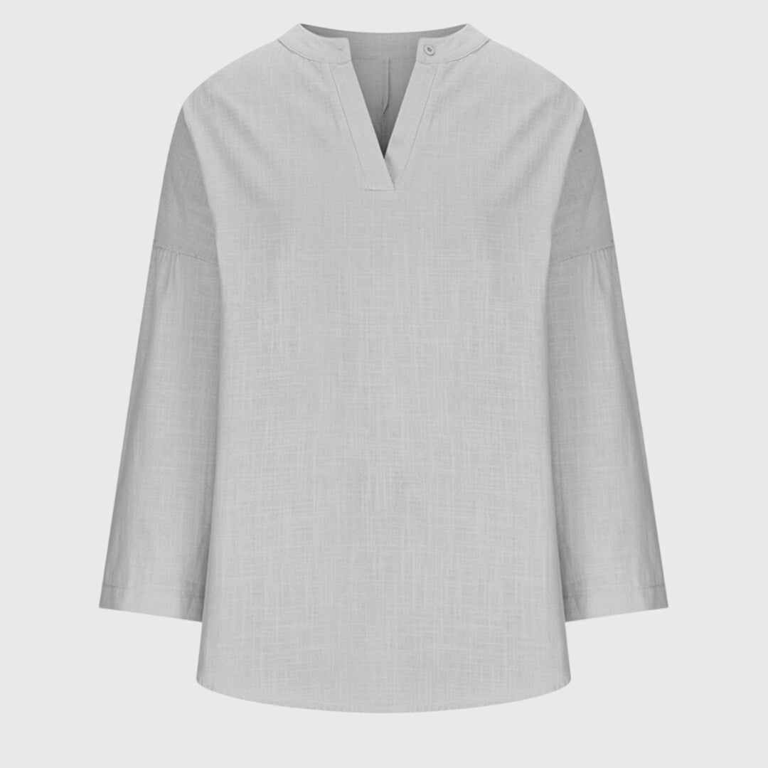 Women's Flowy Elegant Beach Shirt V-Neck Long Sleeve Relaxed Fit Casual Summer – Lenara - Lolly 