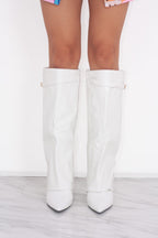 Women's Fold-Over Knee High Boots Cowboy Western Night Out Party - Lolly 