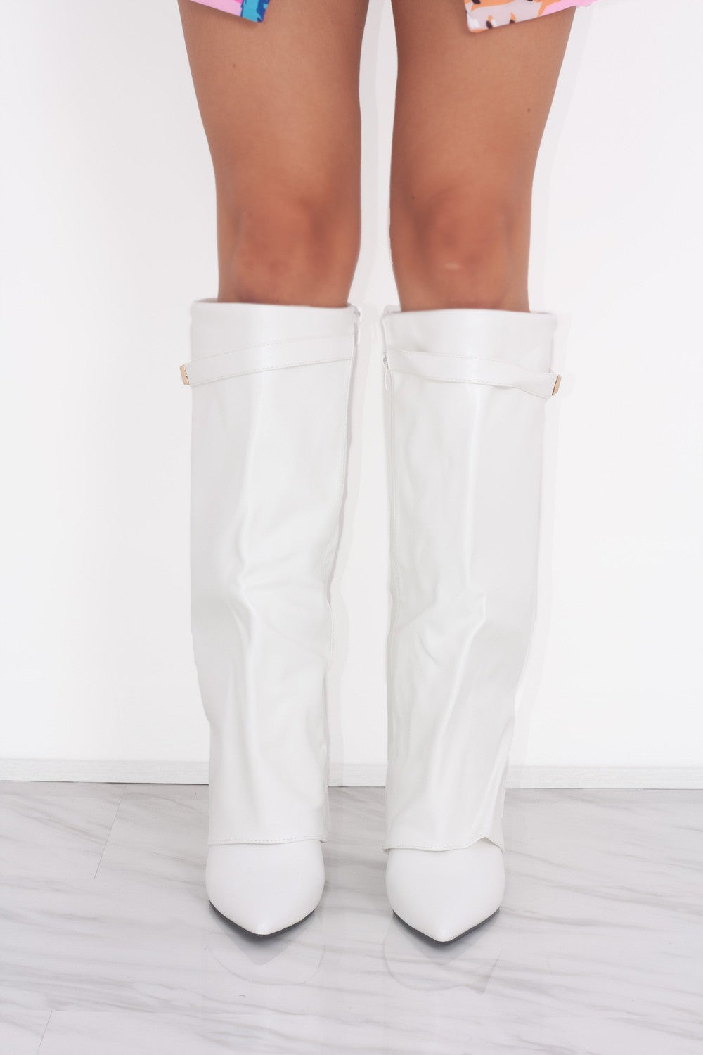 Women's Fold-Over Knee High Boots Cowboy Western Night Out Party - Lolly 