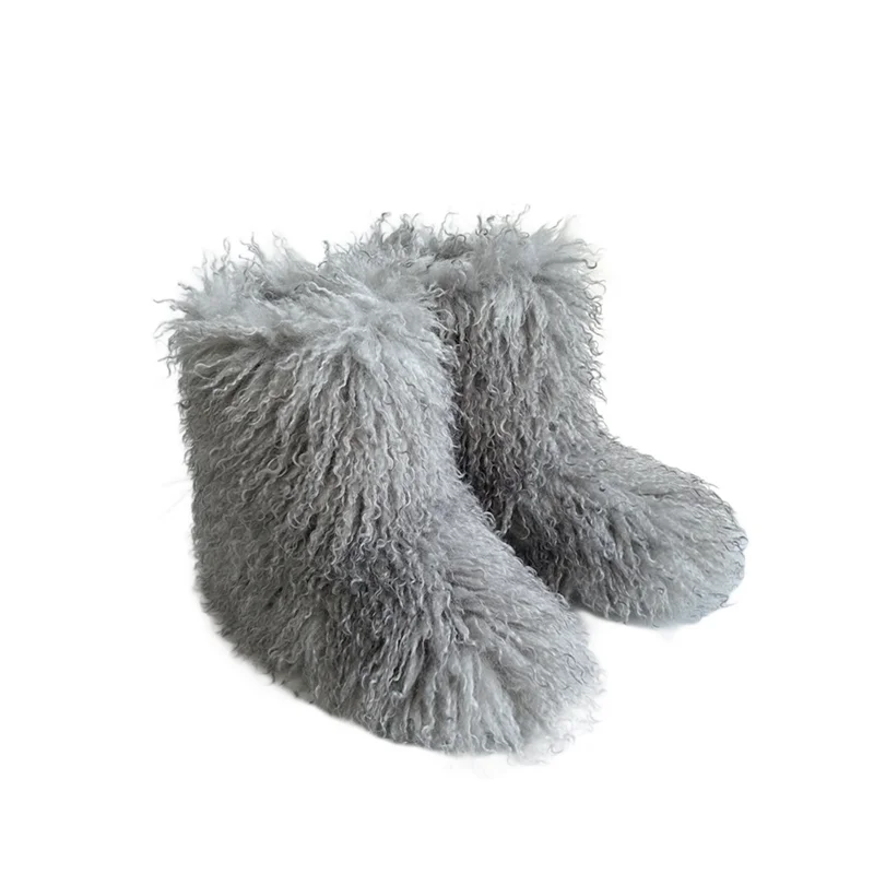 Women's Fur Boots – Fluffy Mid-Calf Slip-On - Lolly 