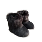 Women's Fur Boots – Fluffy Mid-Calf Slip-On - Lolly 