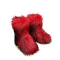 Women's Fur Boots – Fluffy Mid-Calf Slip-On - Lolly 