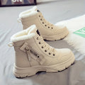 Women's Fur Lined Winter Ankle Boots Lace-Up Cushioned Platform Snow Boots Warm Insulated - Lolly 