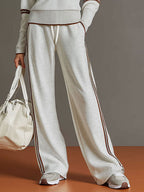Women's Half-Zip Sweatshirt Wide-Leg Pants Set Sporty Athleisure Tracksuit Casual Two-Piece Outfit - Lolly 