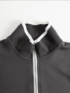 Women's Half-Zip Sweatshirt Wide-Leg Pants Set Sporty Athleisure Tracksuit Casual Two-Piece Outfit - Lolly 