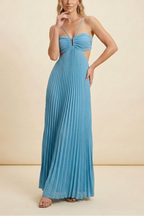 Women's Halter Pleated Long Dress Formal Prom Wedding Guest Gala Ceremony Evening Elegant Backless – Luella - Lolly 