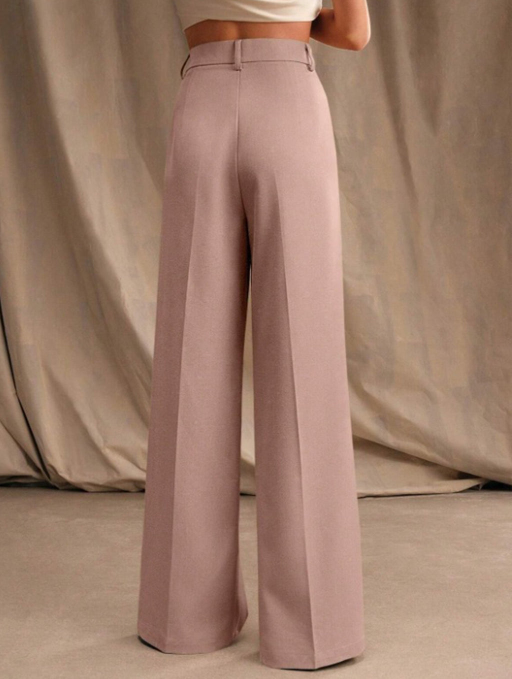 Women's High Waist Wide Leg Drape Pants Loose Flowing Polyester Casual Formal Everyday Trousers – Multicolor - Lolly 