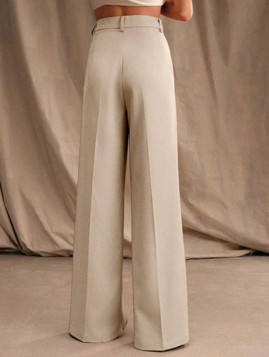 Women's High Waist Wide Leg Drape Pants Loose Flowing Polyester Casual Formal Everyday Trousers – Multicolor - Lolly 