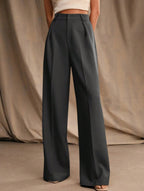 Women's High Waist Wide Leg Drape Pants Loose Flowing Polyester Casual Formal Everyday Trousers – Multicolor - Lolly 