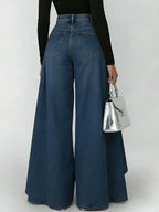 Women's High-Waisted Wide Leg Jeans Loose Casual Everyday Streetwear Fashion Palazzo Denim Pants Flare – Maverick - Lolly 