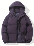 Women's Hooded Puffer Jacket Oversized Winter Coat Quilted Zip-Up Warm - Lolly 