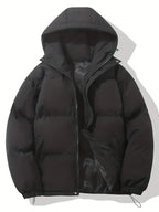 Women's Hooded Puffer Jacket Oversized Winter Coat Quilted Zip-Up Warm - Lolly 