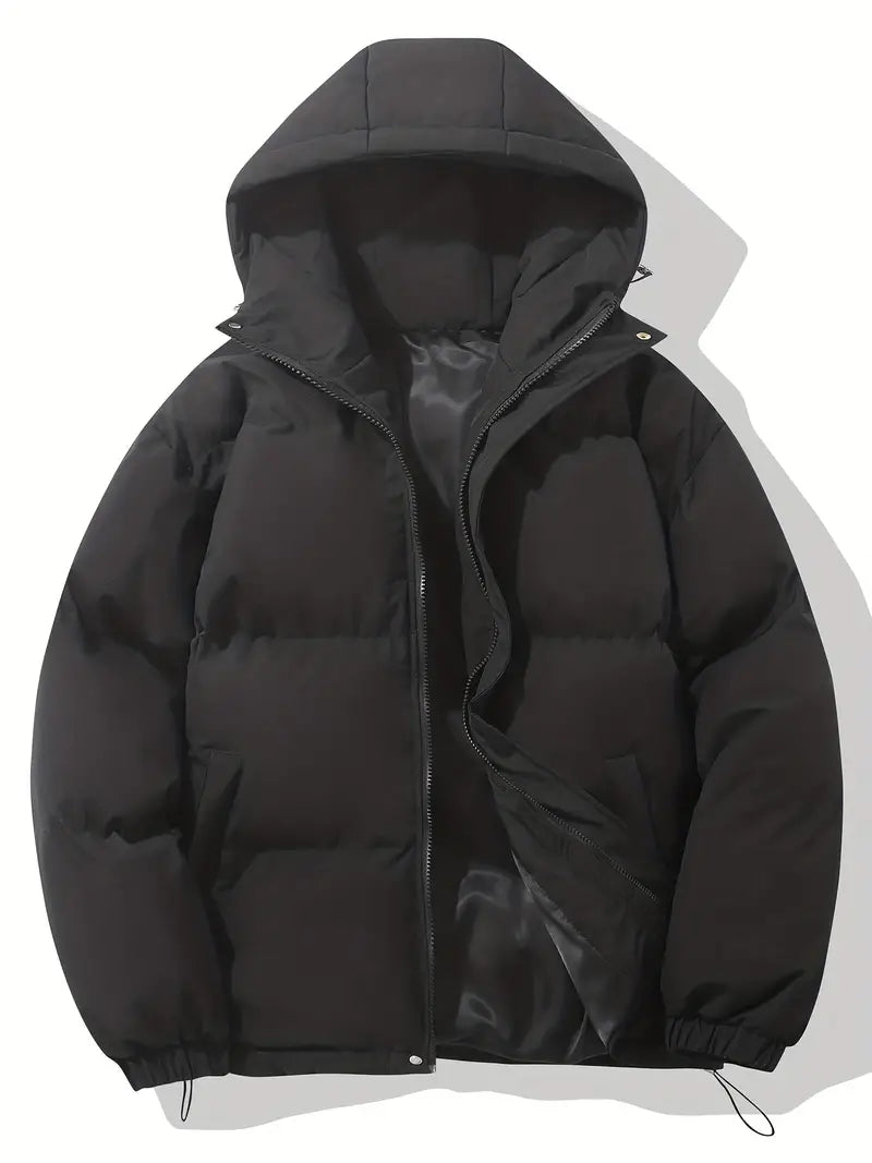 Women's Hooded Puffer Jacket Oversized Winter Coat Quilted Zip-Up Warm - Lolly 