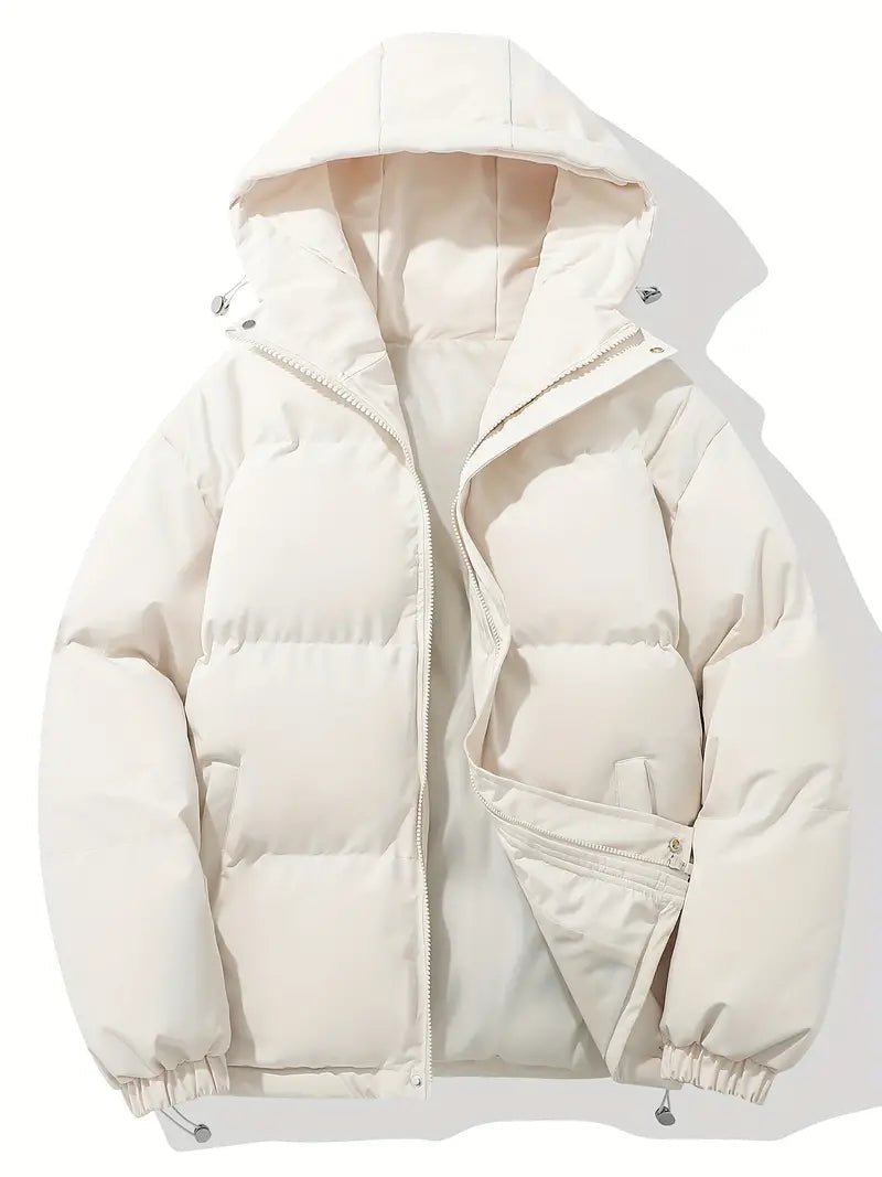 Women's Hooded Puffer Jacket Oversized Winter Coat Quilted Zip-Up Warm - Lolly 