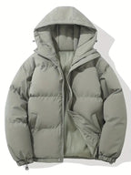 Women's Hooded Puffer Jacket Oversized Winter Coat Quilted Zip-Up Warm - Lolly 