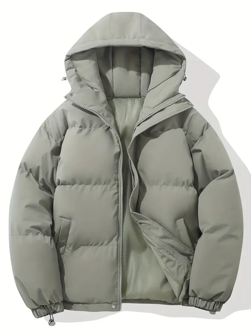 Women's Hooded Puffer Jacket Oversized Winter Coat Quilted Zip-Up Warm - Lolly 