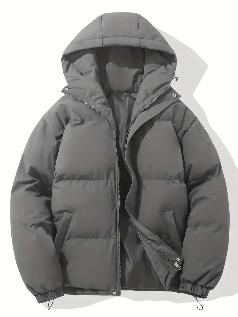 Women's Hooded Puffer Jacket Oversized Winter Coat Quilted Zip-Up Warm - Lolly 