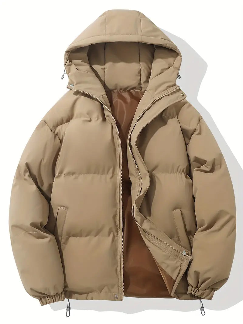 Women's Hooded Puffer Jacket Oversized Winter Coat Quilted Zip-Up Warm - Lolly 