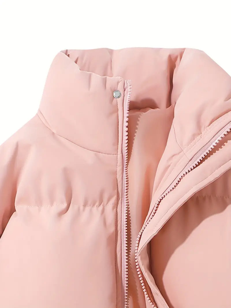 Women's Hooded Puffer Jacket Oversized Winter Coat Quilted Zip-Up Warm - Lolly 