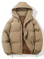 Women's Hooded Puffer Jacket Quilted Winter Coat Zip-Up Warm Outerwear - Lolly 
