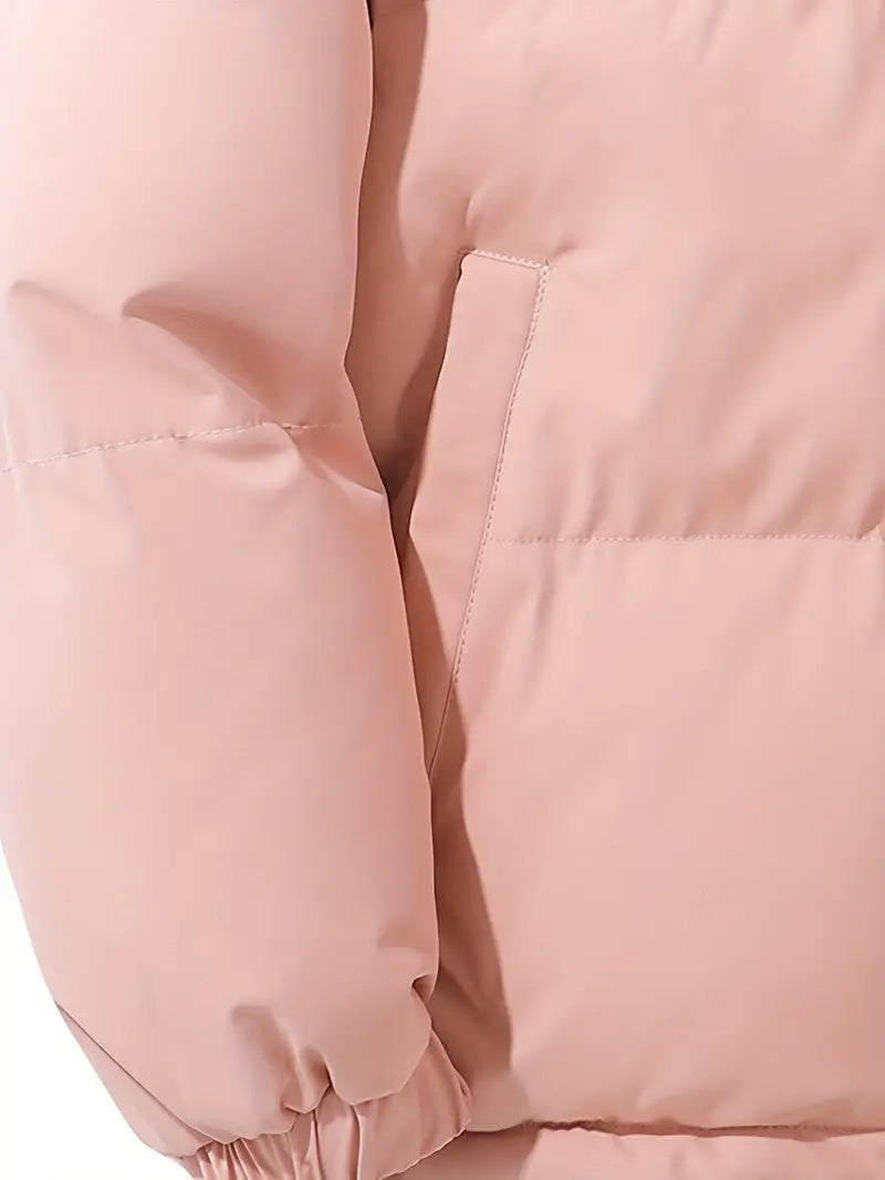 Women's Hooded Puffer Jacket Quilted Winter Coat Zip-Up Warm Outerwear - Lolly 