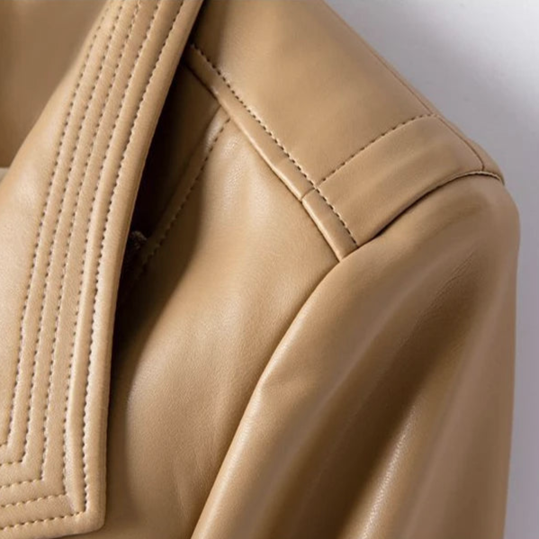 Women's Jacket – Asymmetric Zip Wide Lapel Cropped - Lolly 