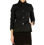 Women's Jacket Diamond Quilted Snap Button Front with Spread Collar - Lolly 